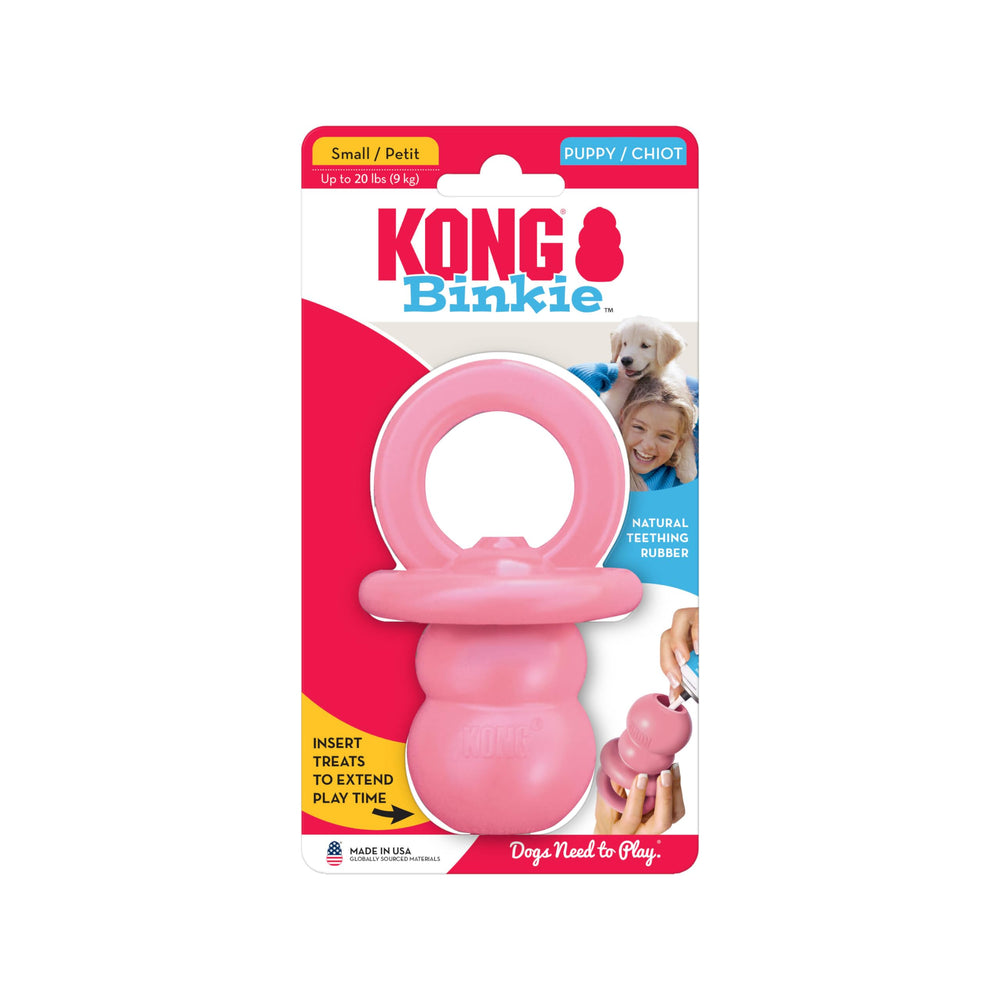 KONG Puppy Binkie hollow interior shown for treat stuffing and extended play