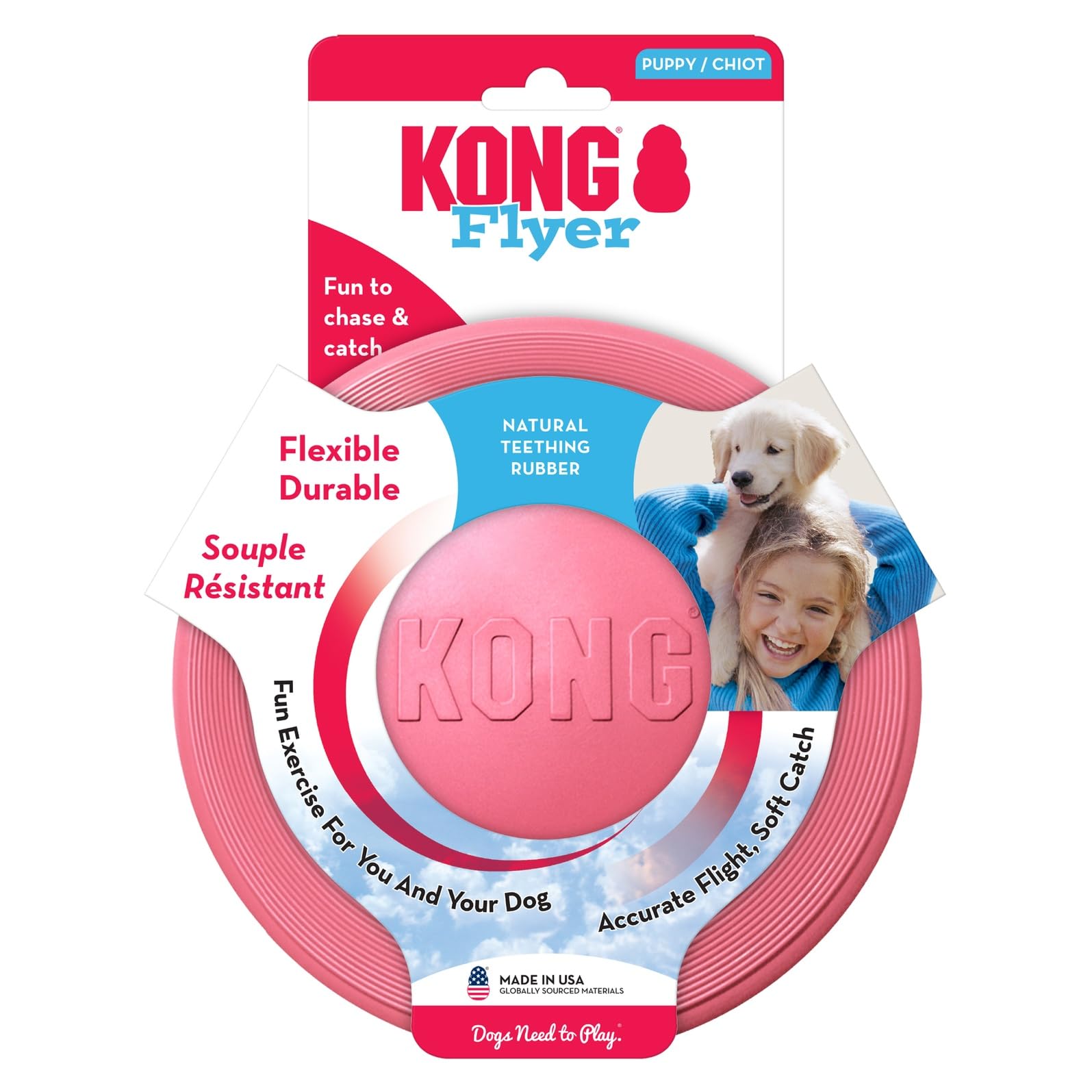 KONG Puppy Flyer safety note reminder for supervised play