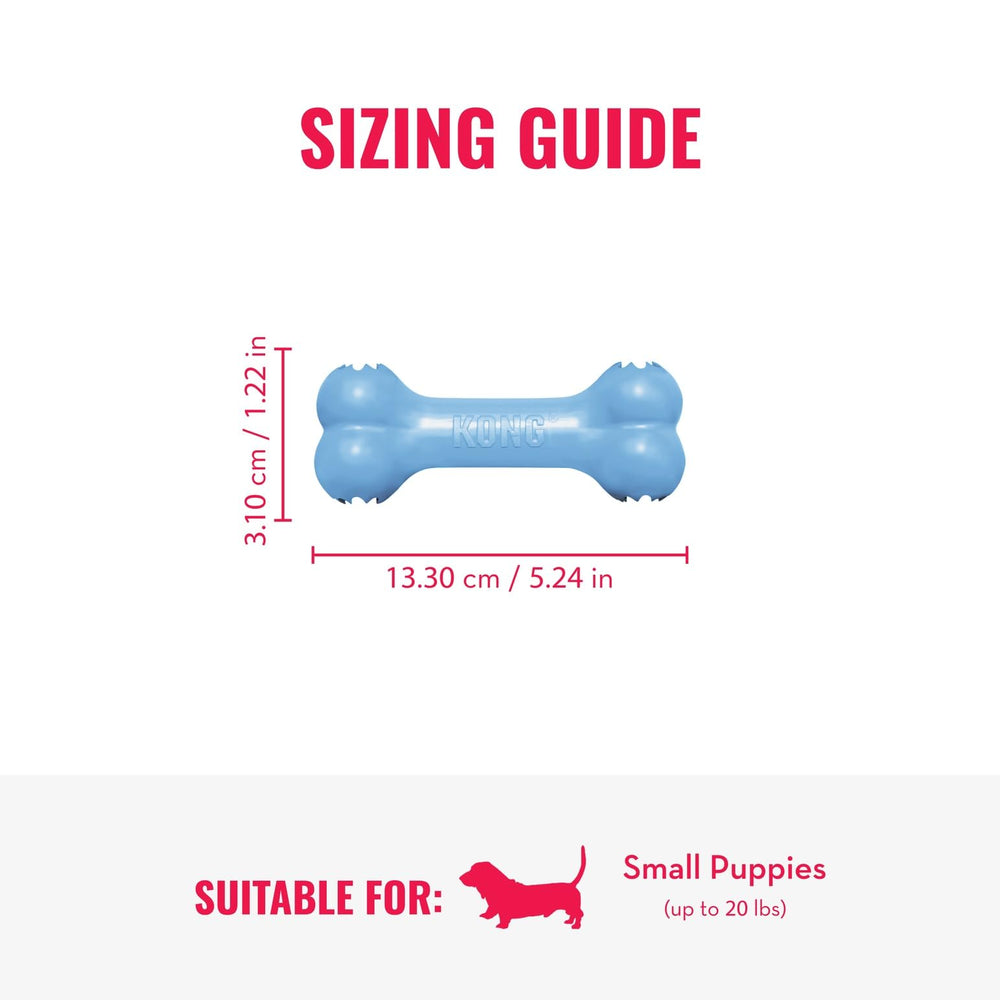 KONG Puppy Goodie Bone teething closeup in natural rubber.