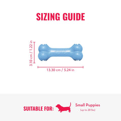 KONG Puppy Goodie Bone teething closeup in natural rubber.