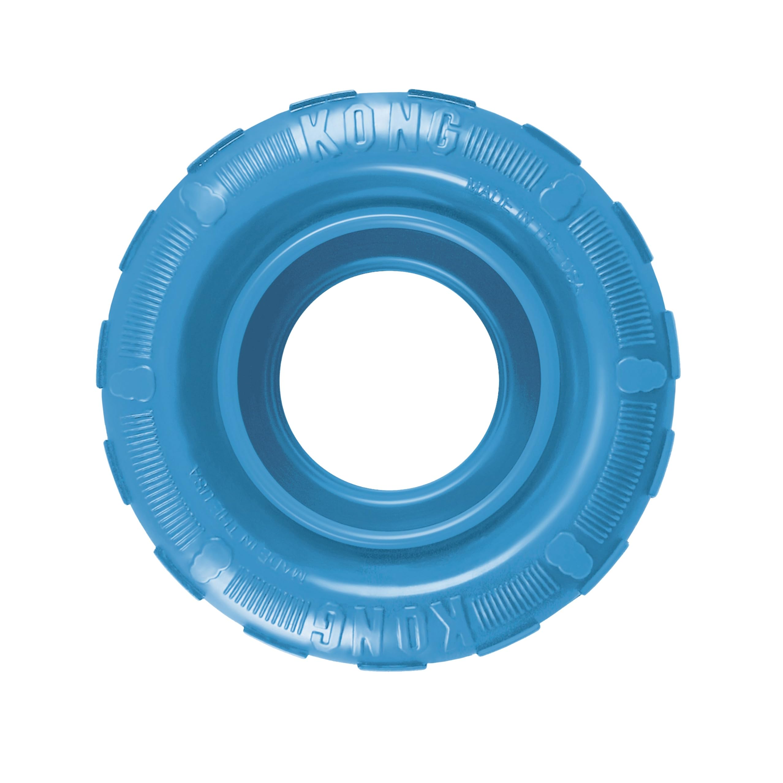 KONG Puppy Tires side view with random color for teething relief
