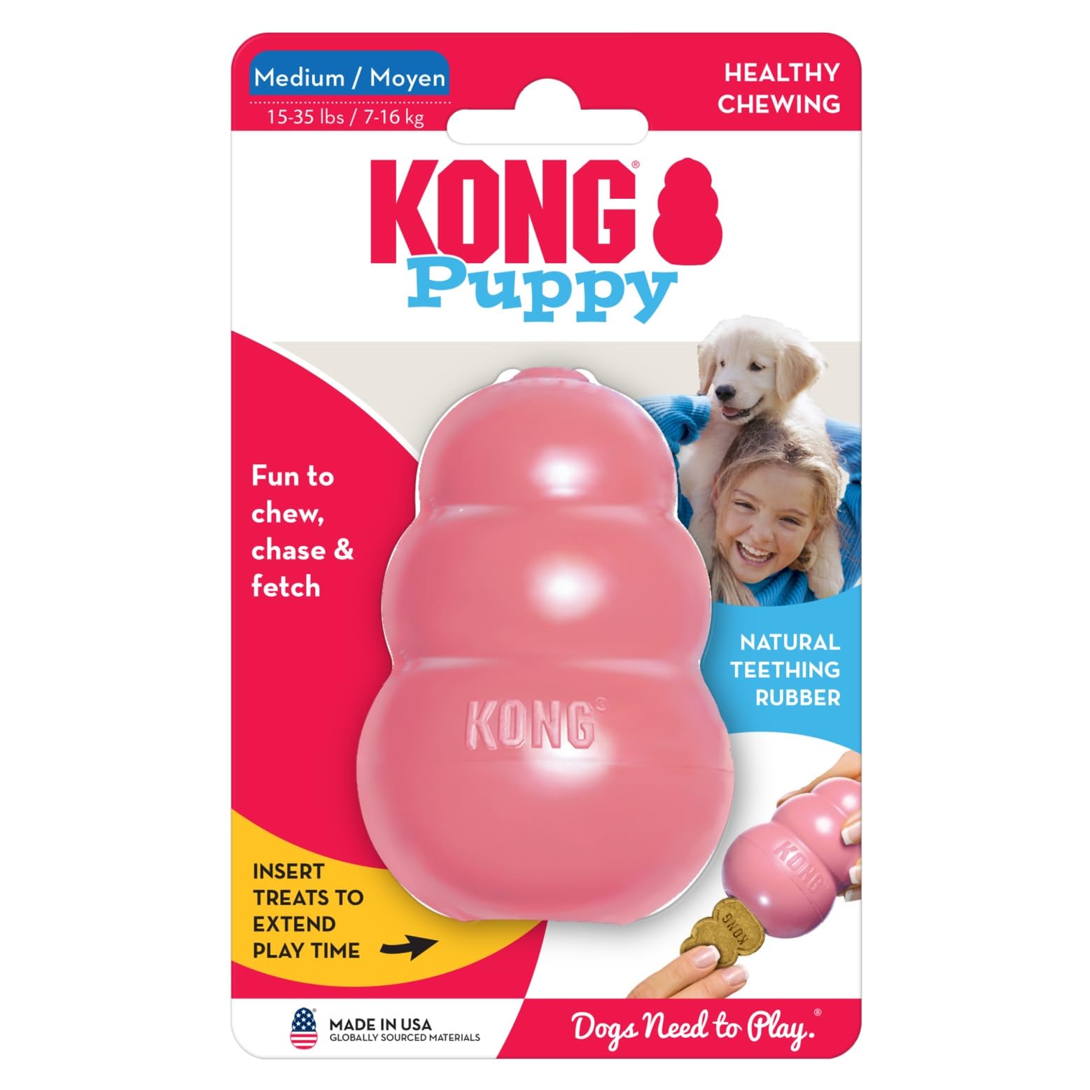 KONG Puppy Toy durable chew-action suitable for teething explorations