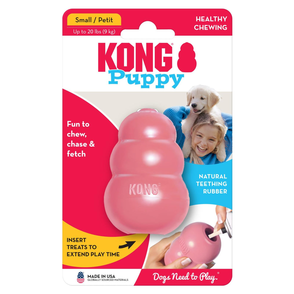 KONG Puppy Toy pink fetch-friendly buddy for backyard or living room sessions.