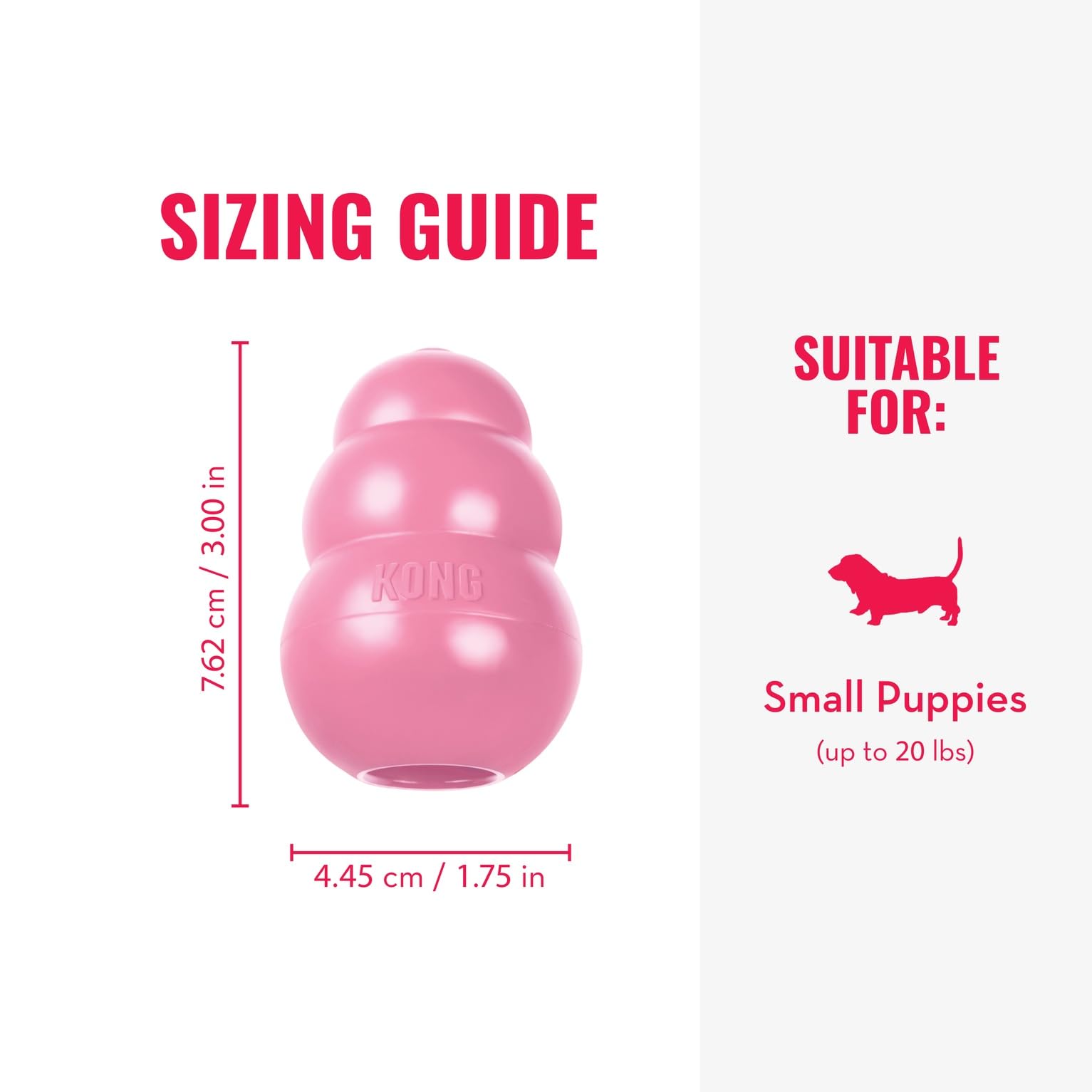 KONG Puppy Toy pink treat-stuffing feature invites rewarding training sessions.