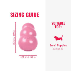 KONG Puppy Toy pink treat-stuffing feature invites rewarding training sessions.