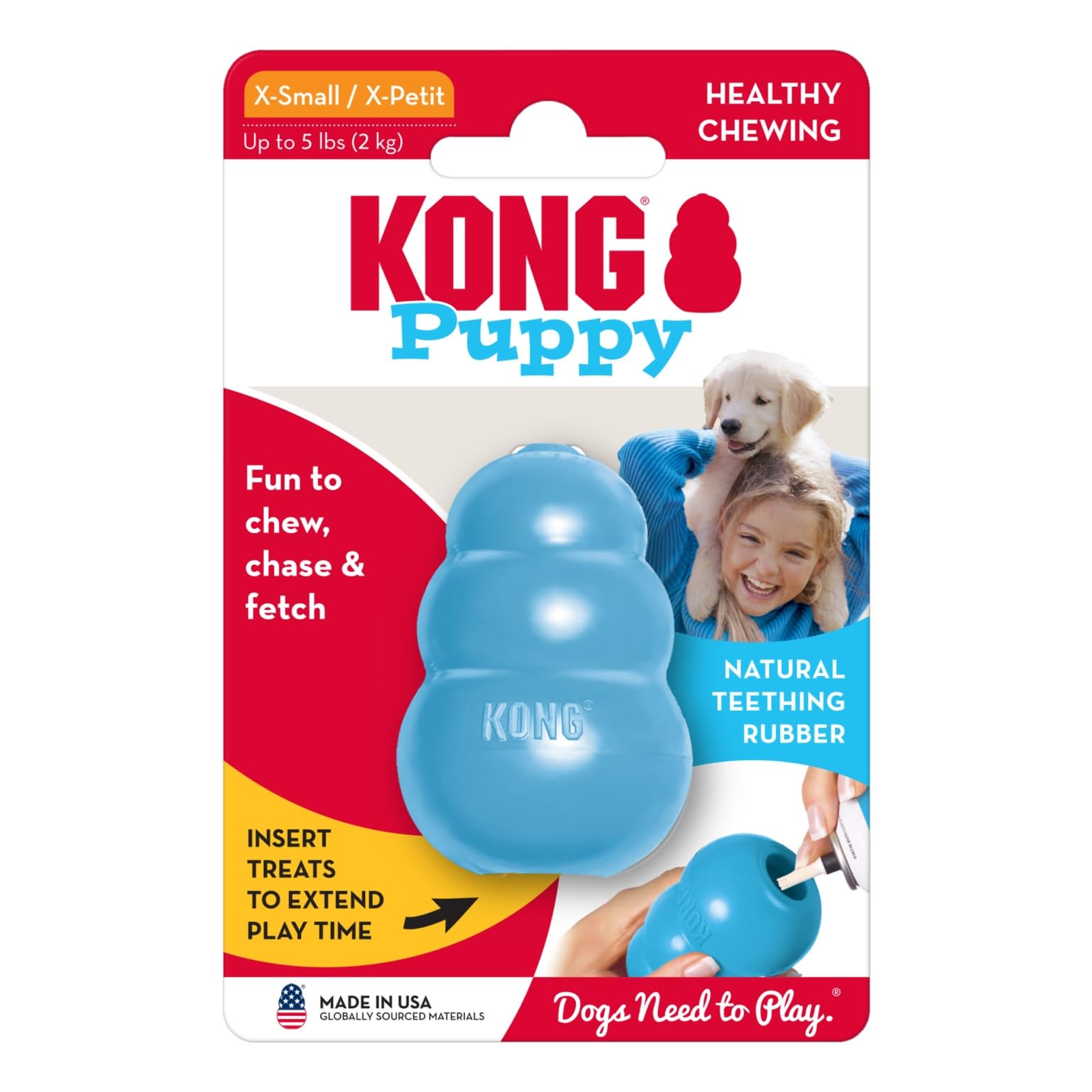 KONG Puppy treat-stuffing option supports training sessions