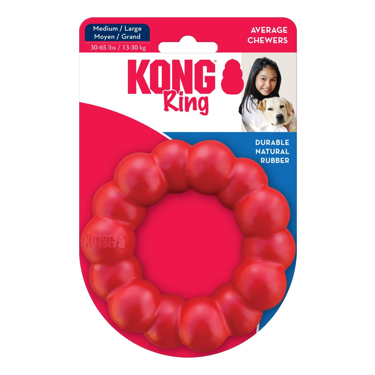 Visible wear on a KONG Ring showing its durability for tough chewers.