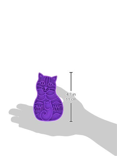 KONG Rubber Brush Cat in-use demonstrates fur removal and soothing massage.
