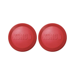 KONG Rubber Flyer large 2-pack red front view for high-visibility fetch
