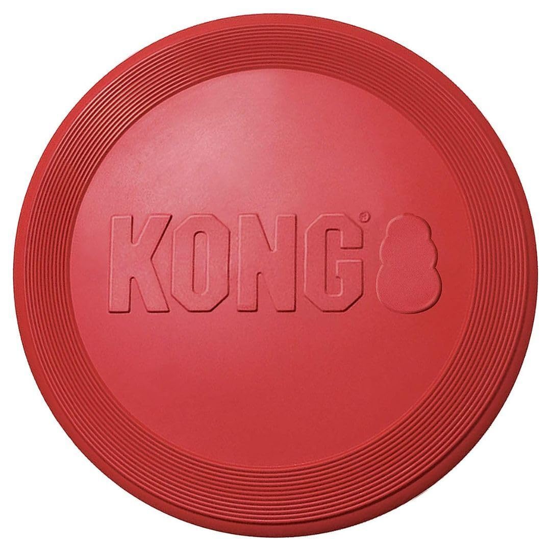 KONG Rubber Flyer large 2-pack red in-flight action ideal for extended play