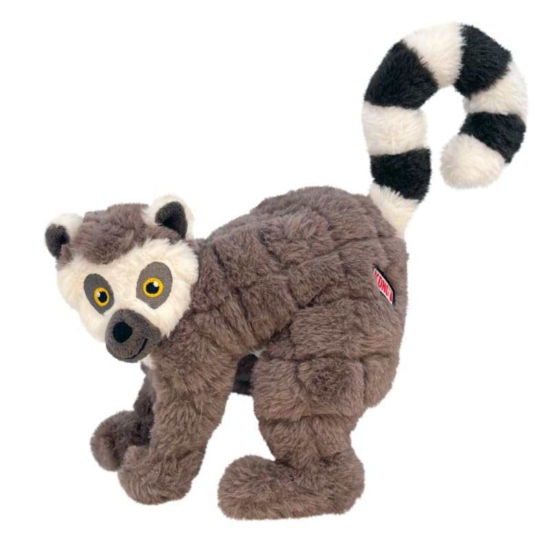 KONG Scampers wildlife lemur pose image demonstrates dynamic pounce for interactive fetch-inspired sessions