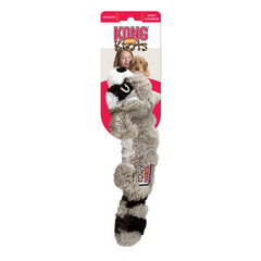 KONG Scrunch Knots Raccoon toy in medium/large size supports mess-free play for dogs