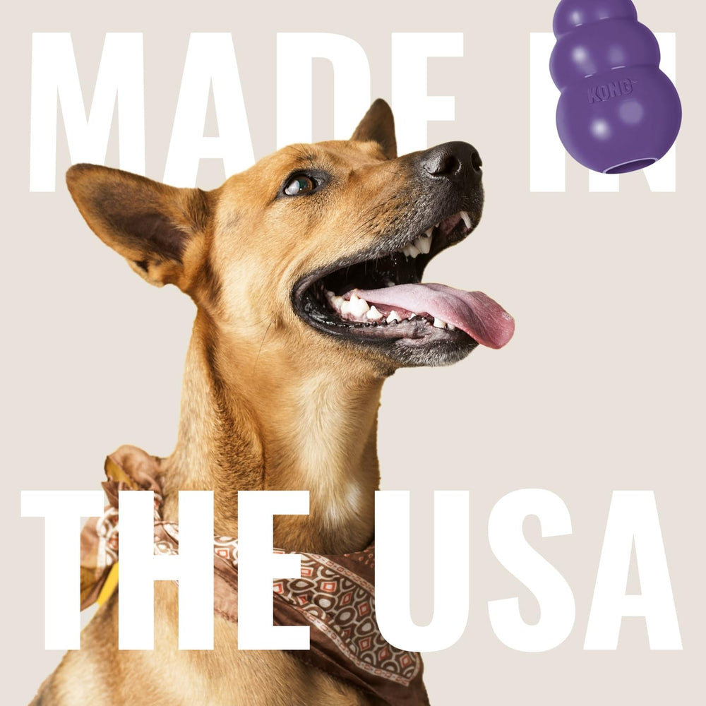 Treat-stuffable design lets kibble or peanut butter extend play