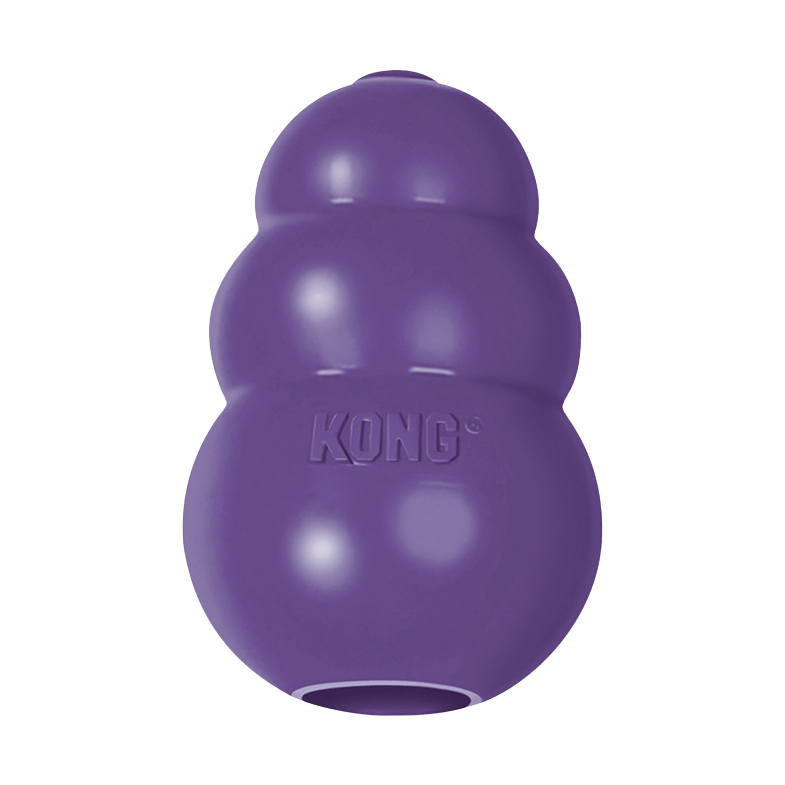 KONG Senior toy closeup shows gentle rubber for senior dogs' safe chewing