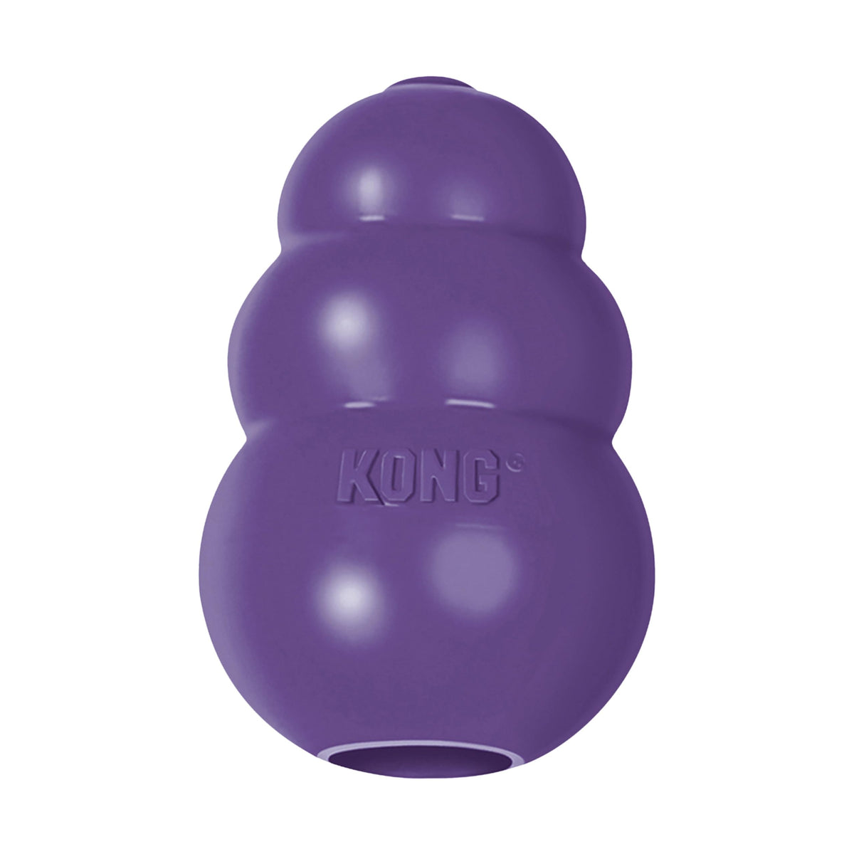 KONG Senior toy closeup shows gentle rubber for senior dogs' safe chewing