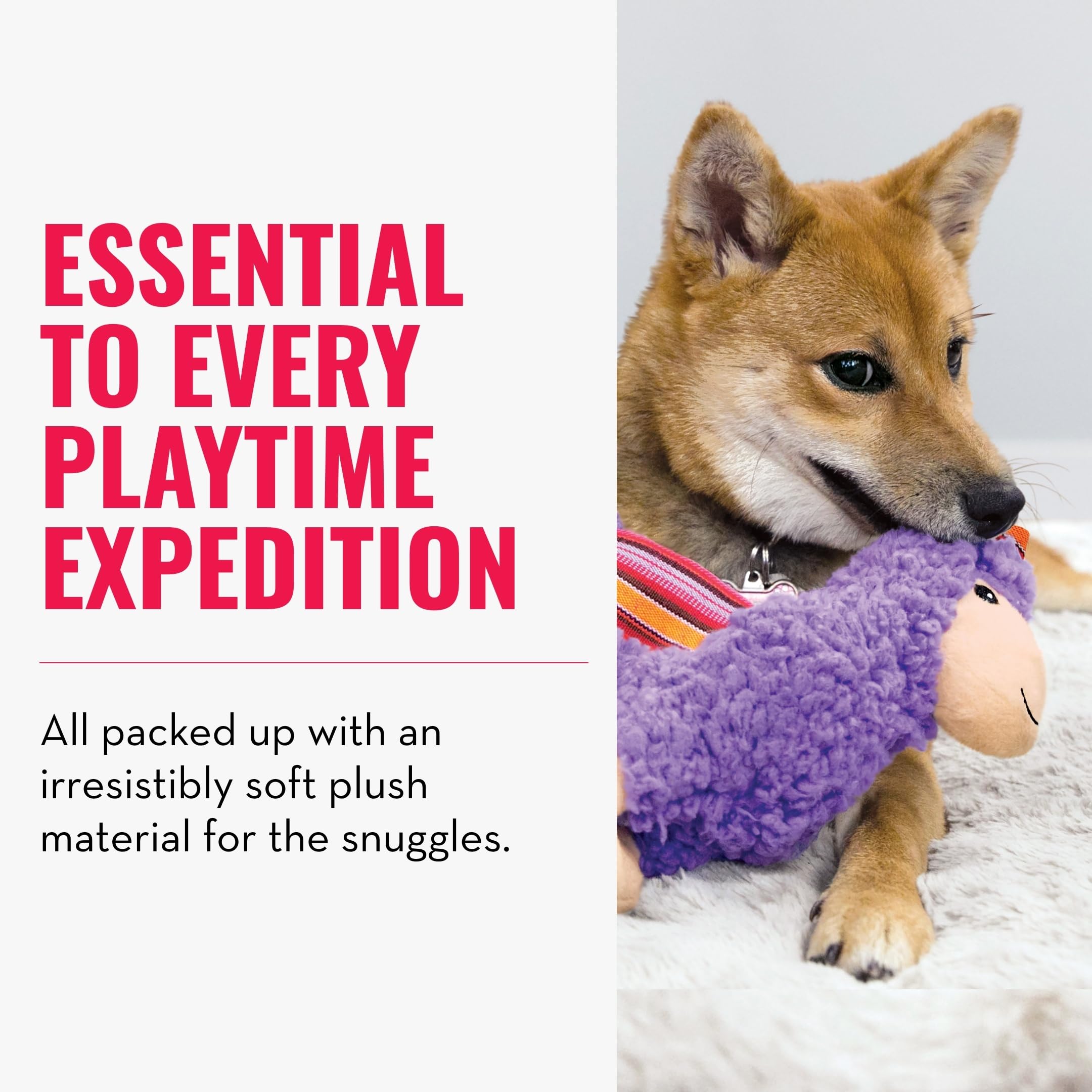 KONG Sherps llama side view highlights soft material for indoor fun.