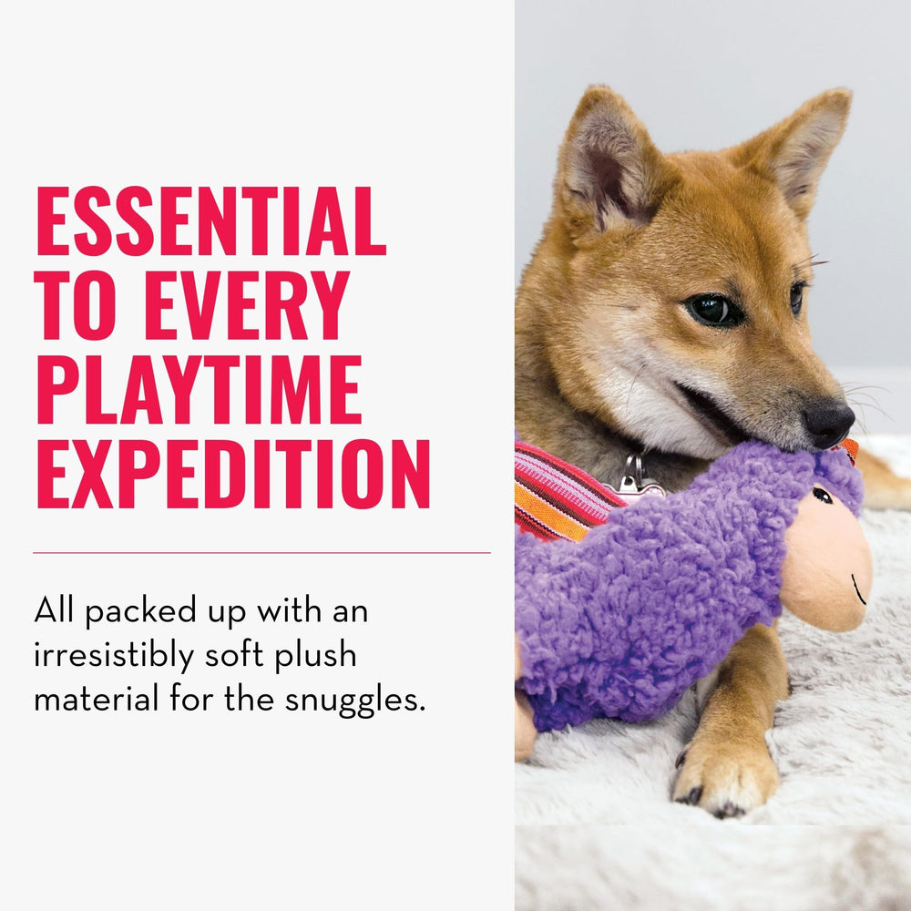 KONG Sherps llama side view highlights soft material for indoor fun.