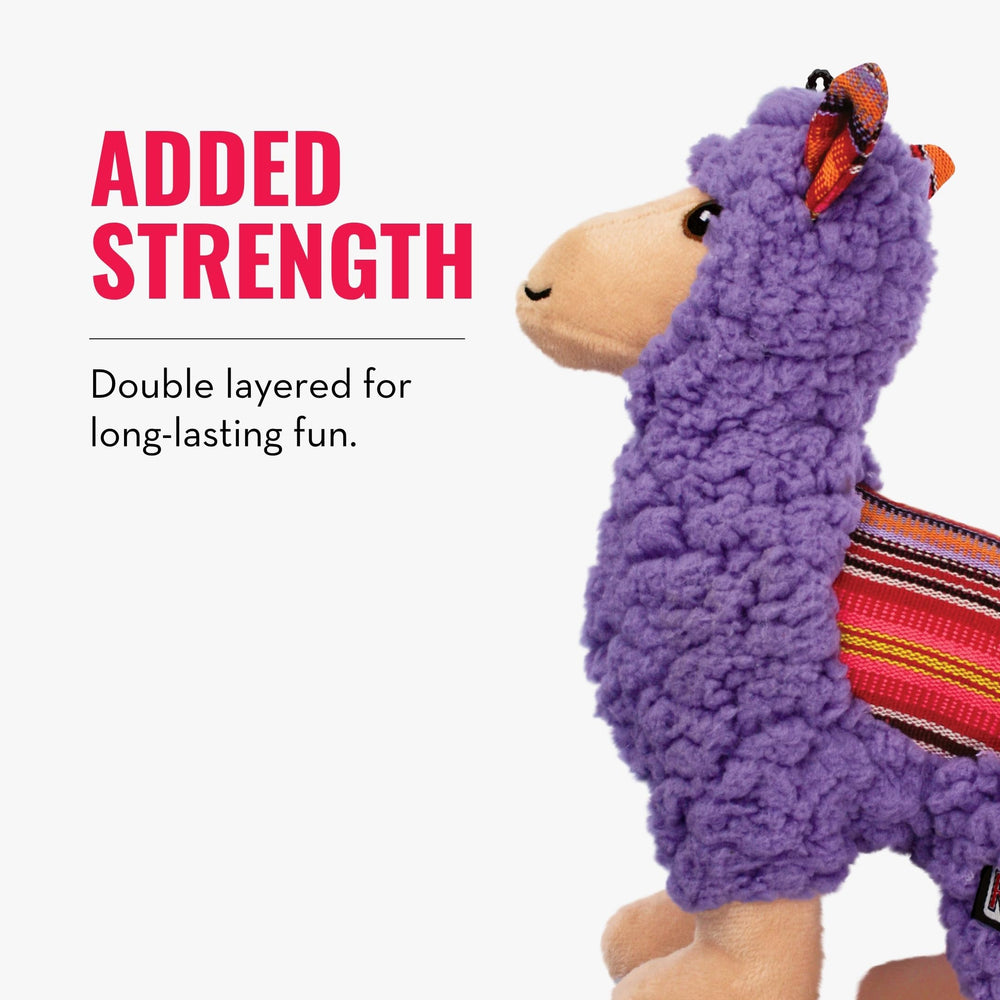 KONG Sherps llama soft plush detail invites cozy snuggles after play.