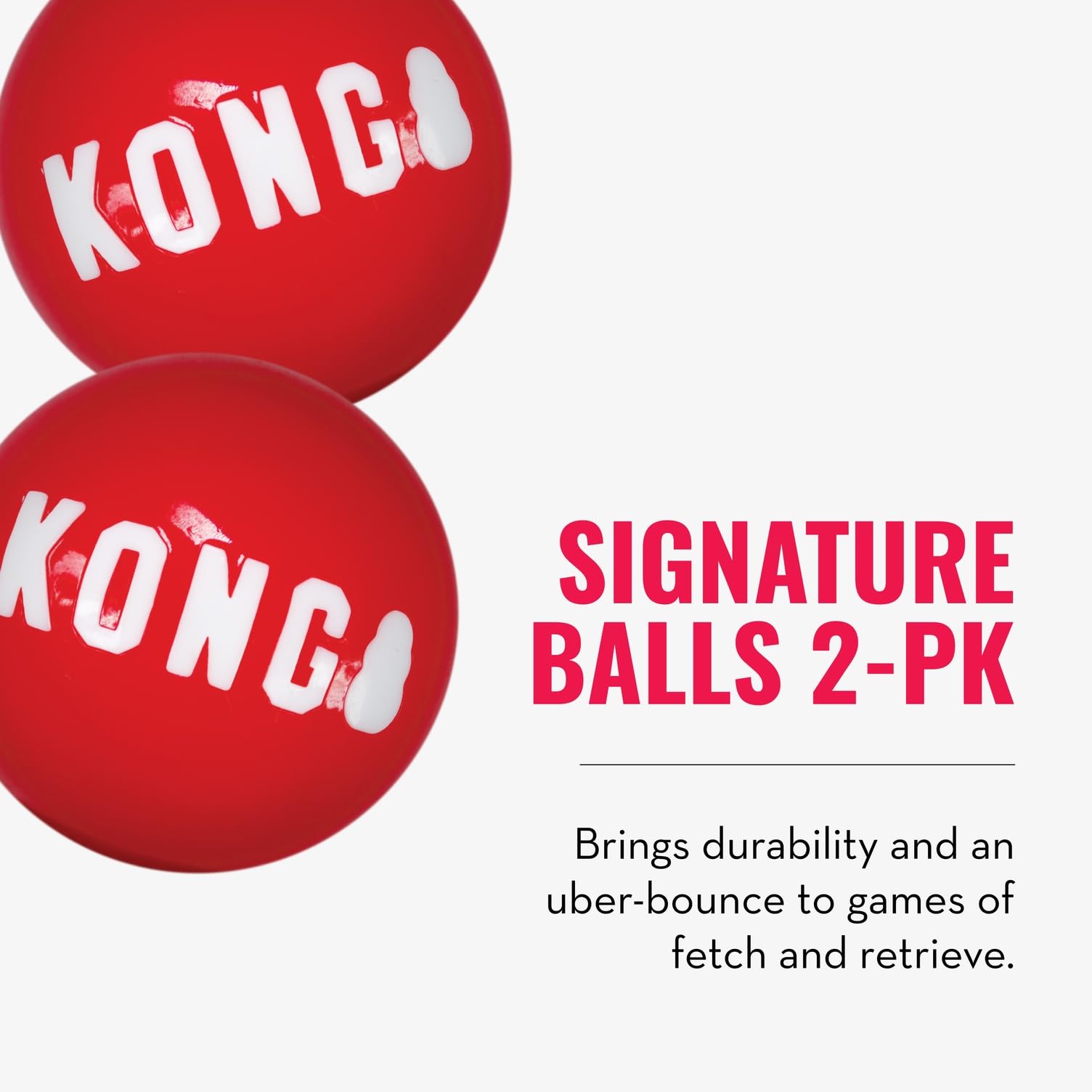 KONG Signature Balls durable fetch balls offer high bounce for outdoor games.