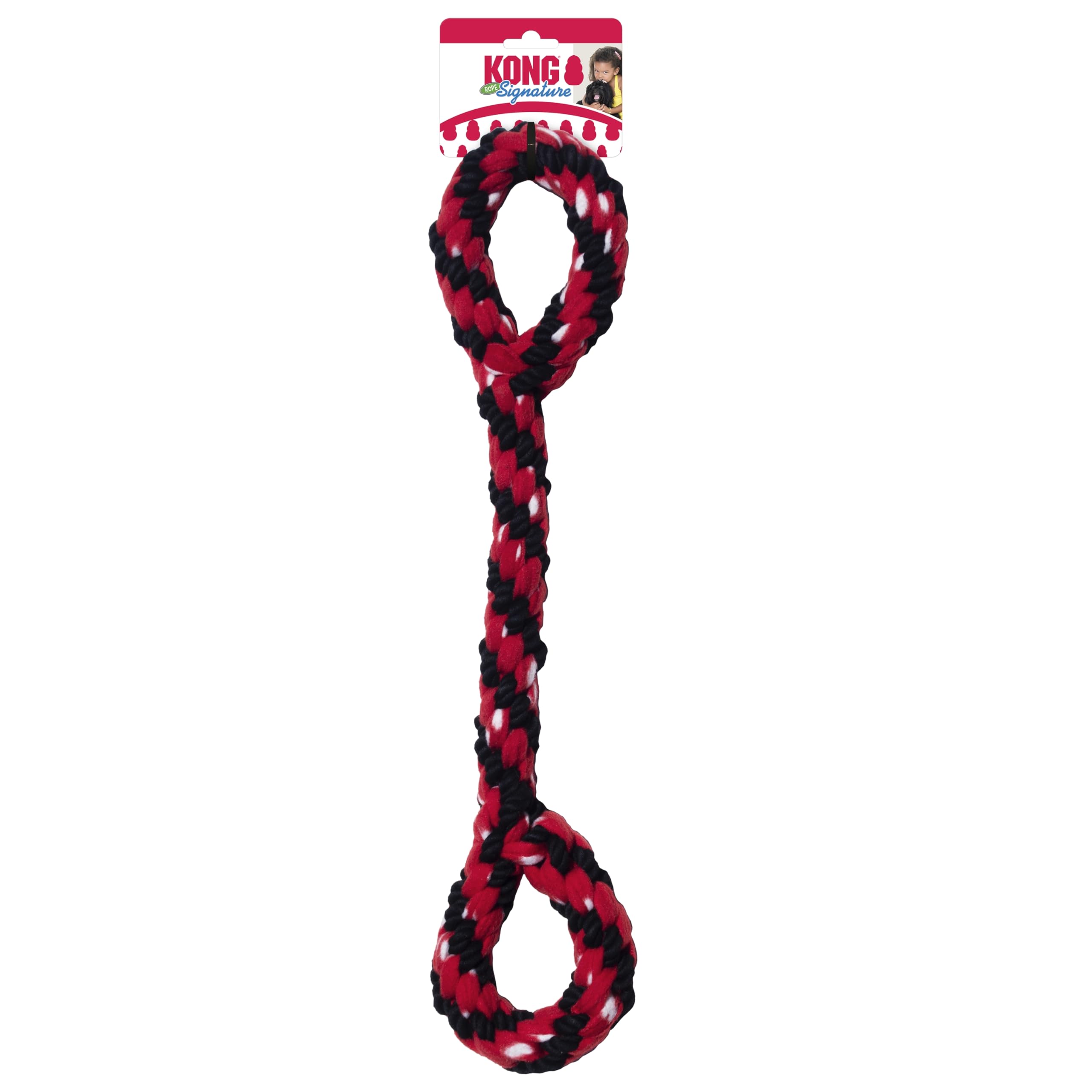 Close-up of durable material on the KONG rope showing resilience during chew sessions.