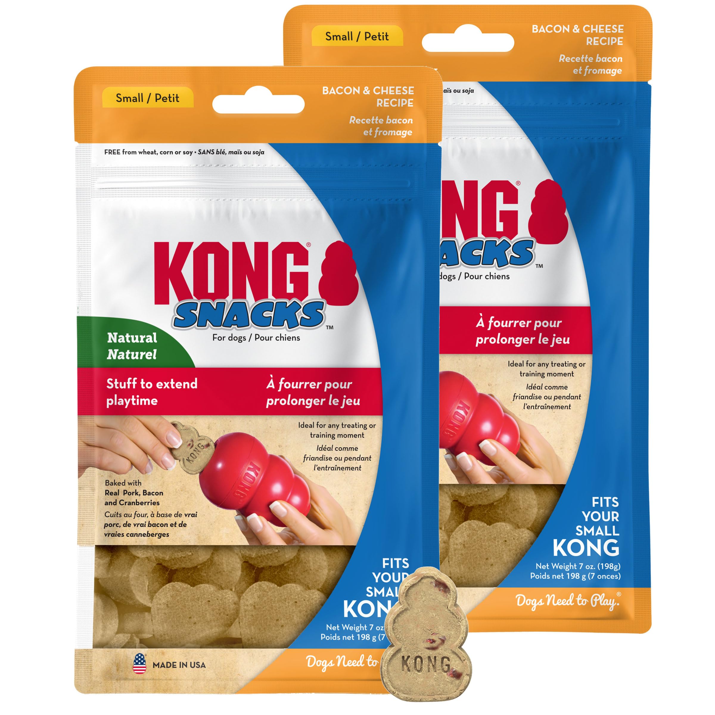 KONG Snacks 2-Pack front shows assorted flavors for dogs' enjoyment