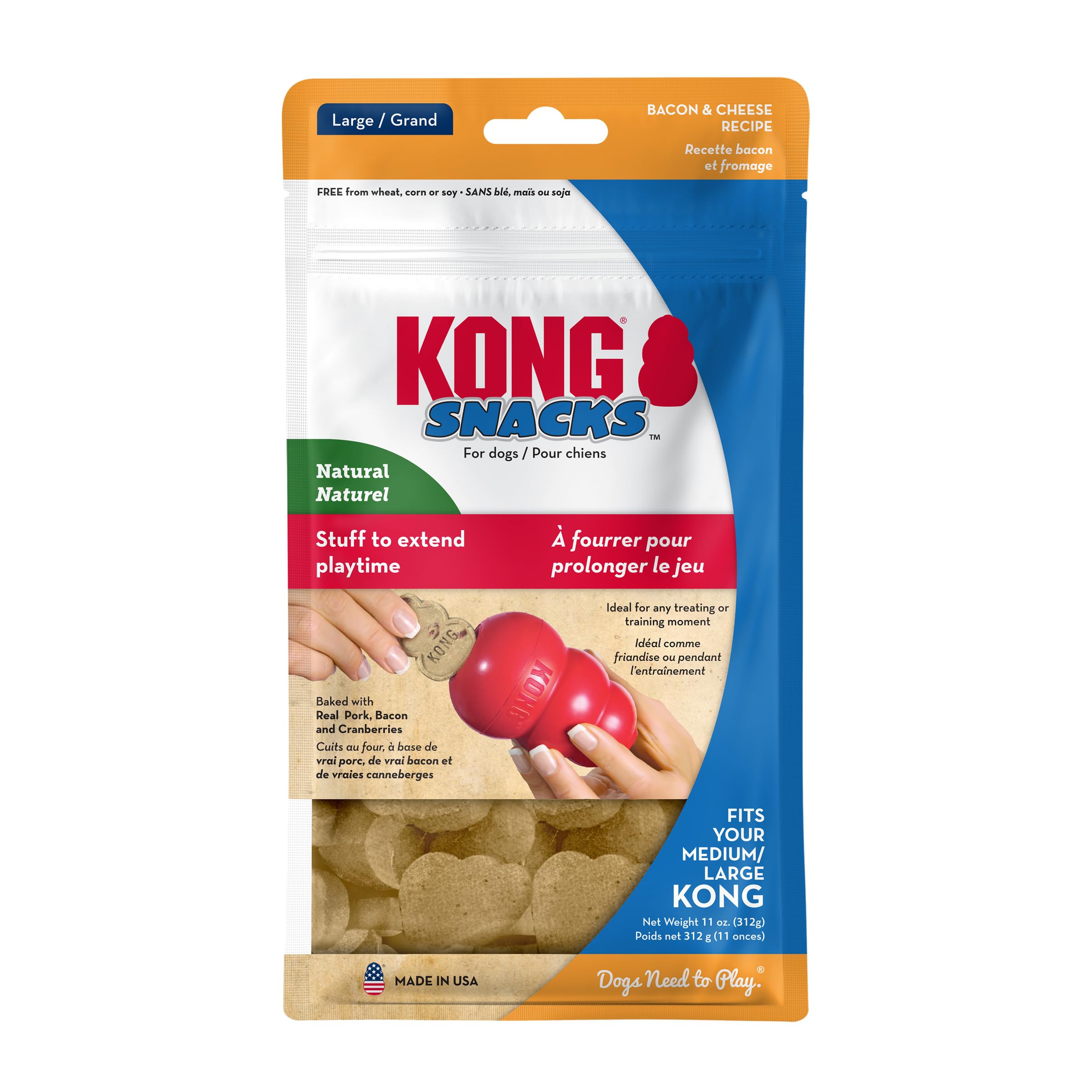 KONG Snacks fit inside KONG Classic toy for enrichment