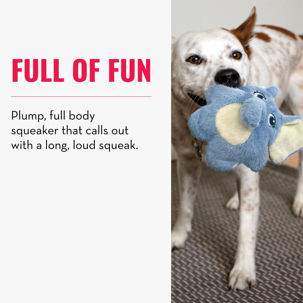 KONG Snuzzles Elephant crinkle detail for enhanced sensory play.