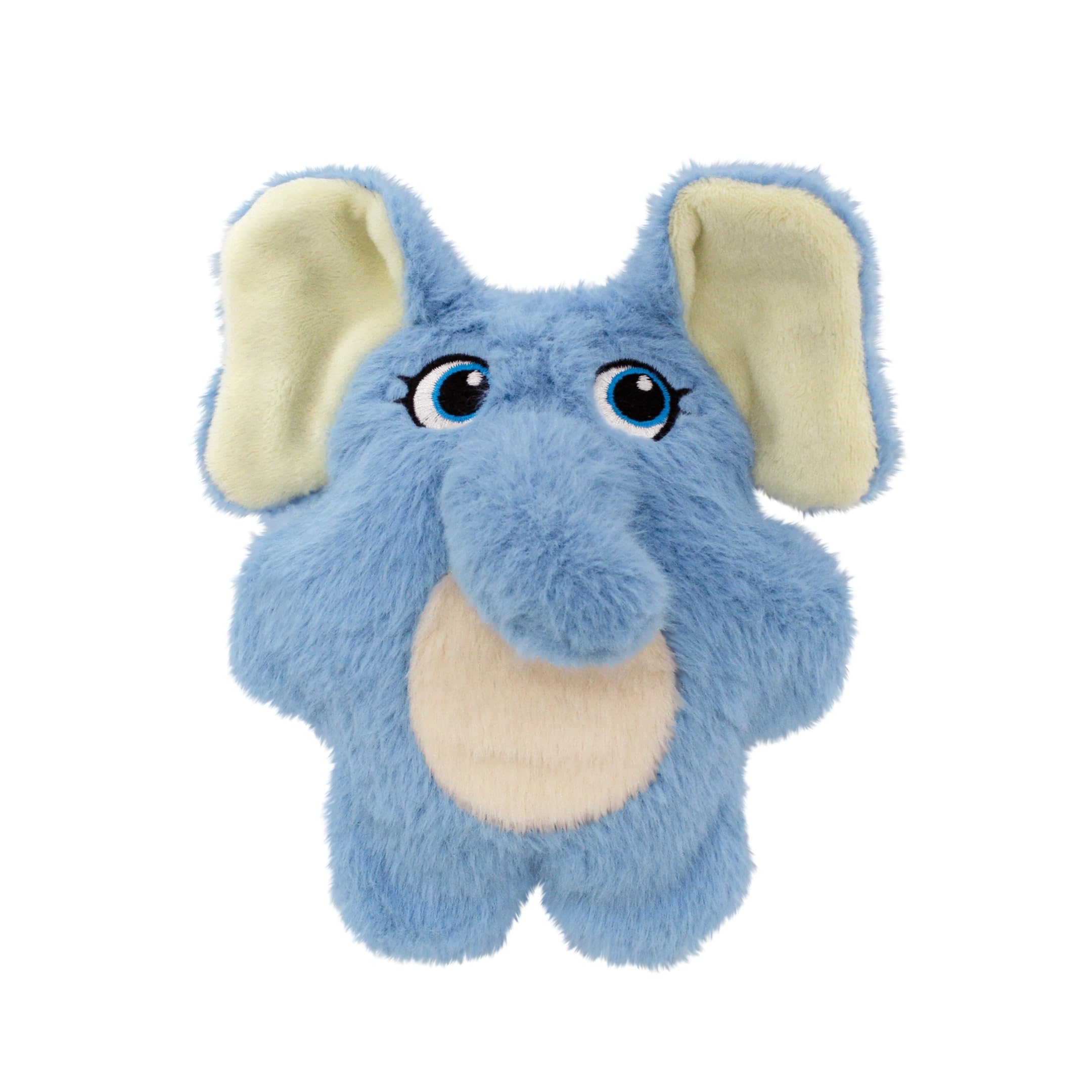 KONG Snuzzles Elephant small toy front view for indoor play and gentle chews.