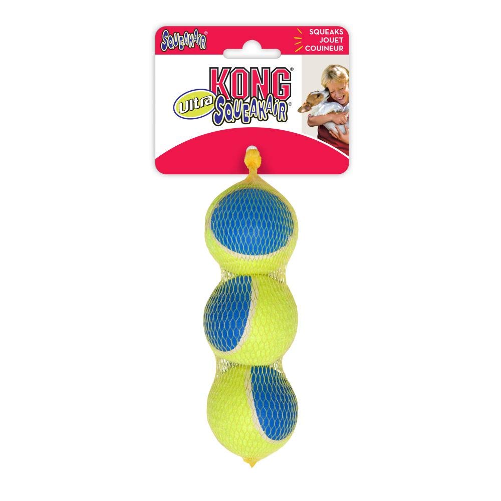 KONG Squeakair Ultra Balls close-up showing durable dual texture for extended fetch play.