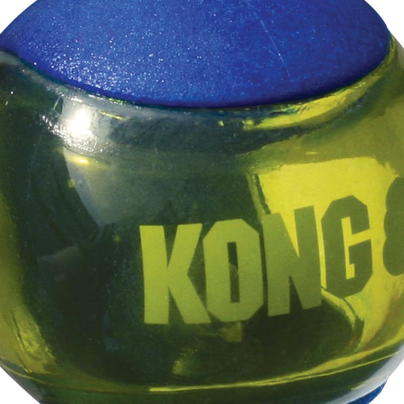 KONG Squeezz Action Ball blue six-pack displays pack of six for multiple dogs and at-home fetch.