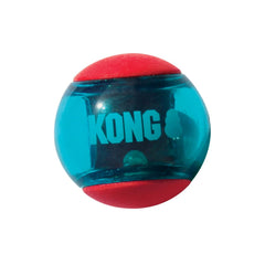 KONG Squeezz Action Ball Red MD squeaker close-up adds playful excitement.