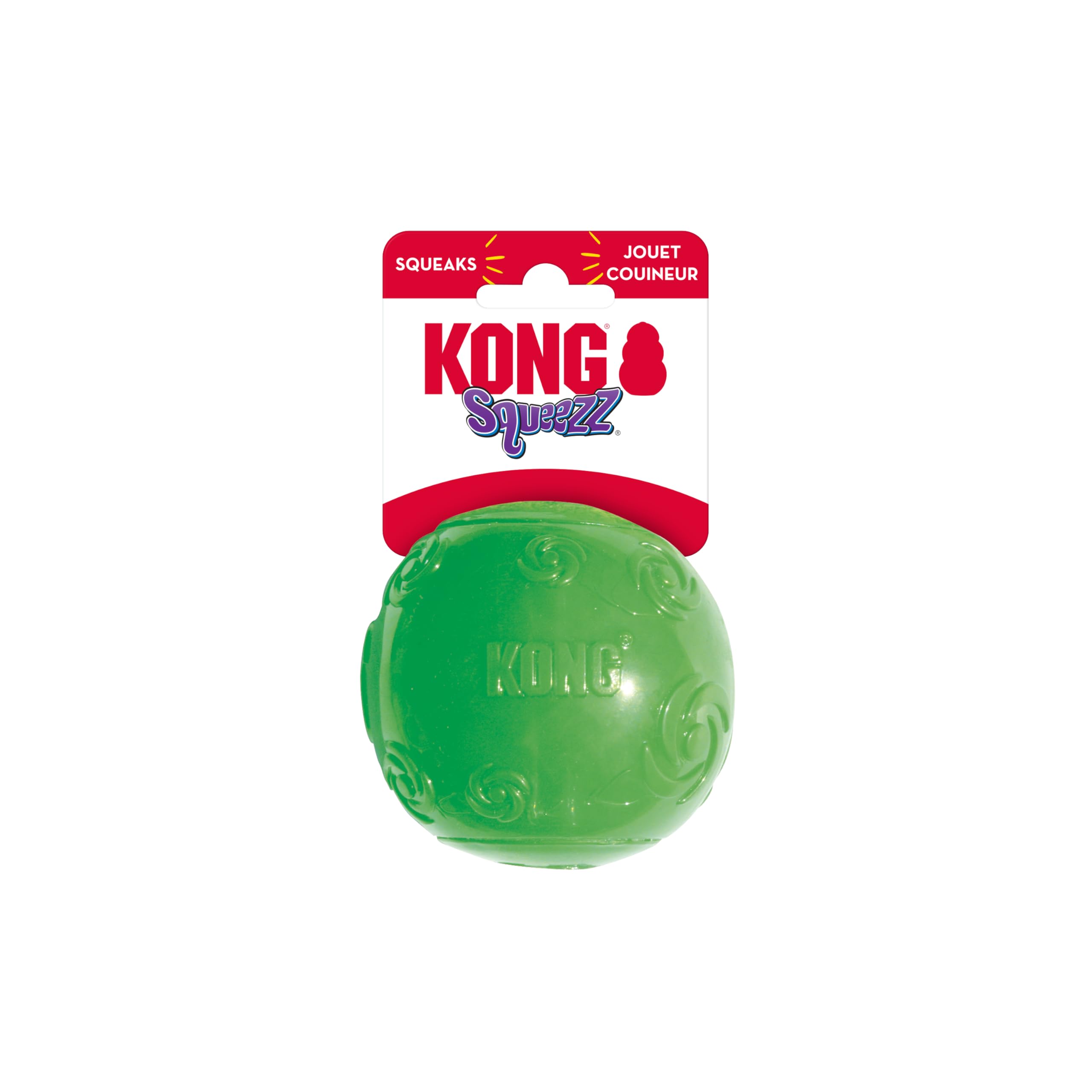 KONG Squeezz Ball dog toy—bone shape for durable indoor fetch play.
