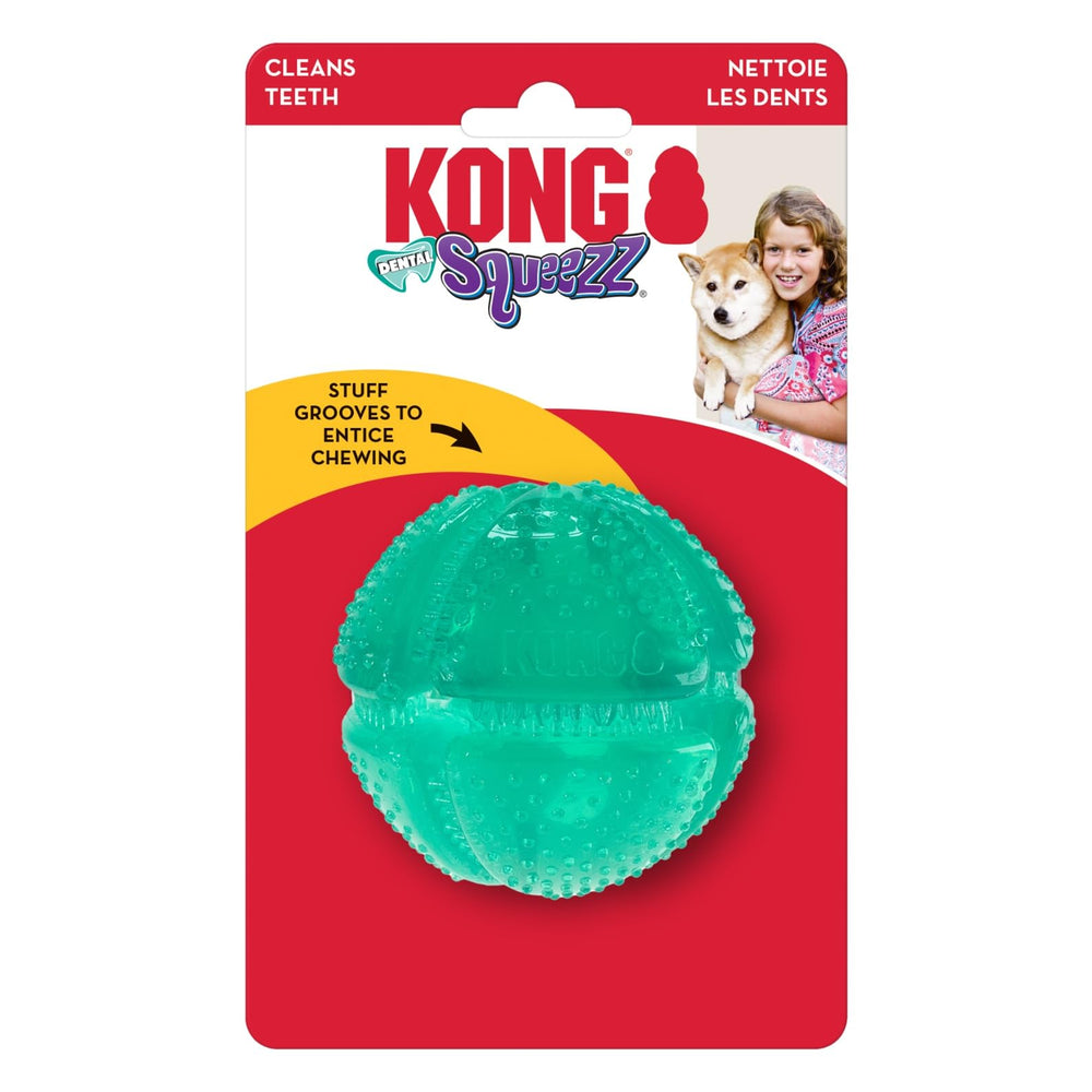KONG Squeezz Dental Ball brand heritage and guarantee.