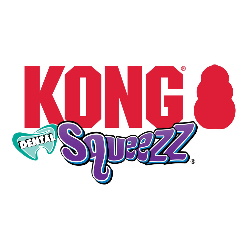 KONG Squeezz Dental Stick durable, flexible design.