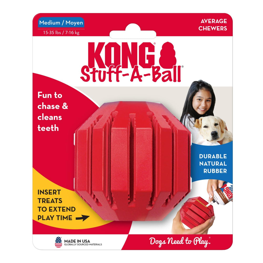 KONG Stuff-A-Ball is durable but not indestructible; remove if damaged.