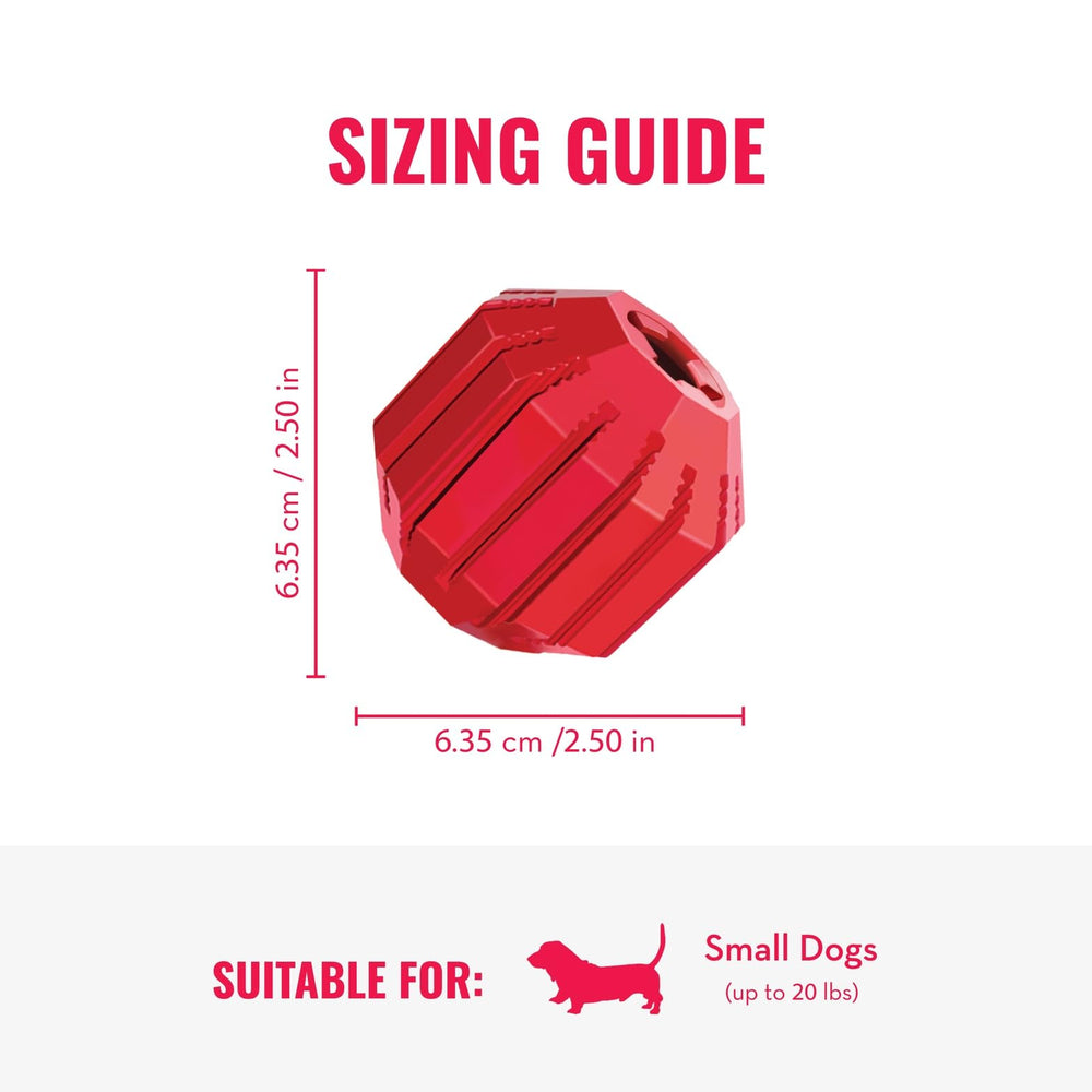 KONG Stuff-A-Ball stuffed with snacks demonstrates easy snack-time enrichment