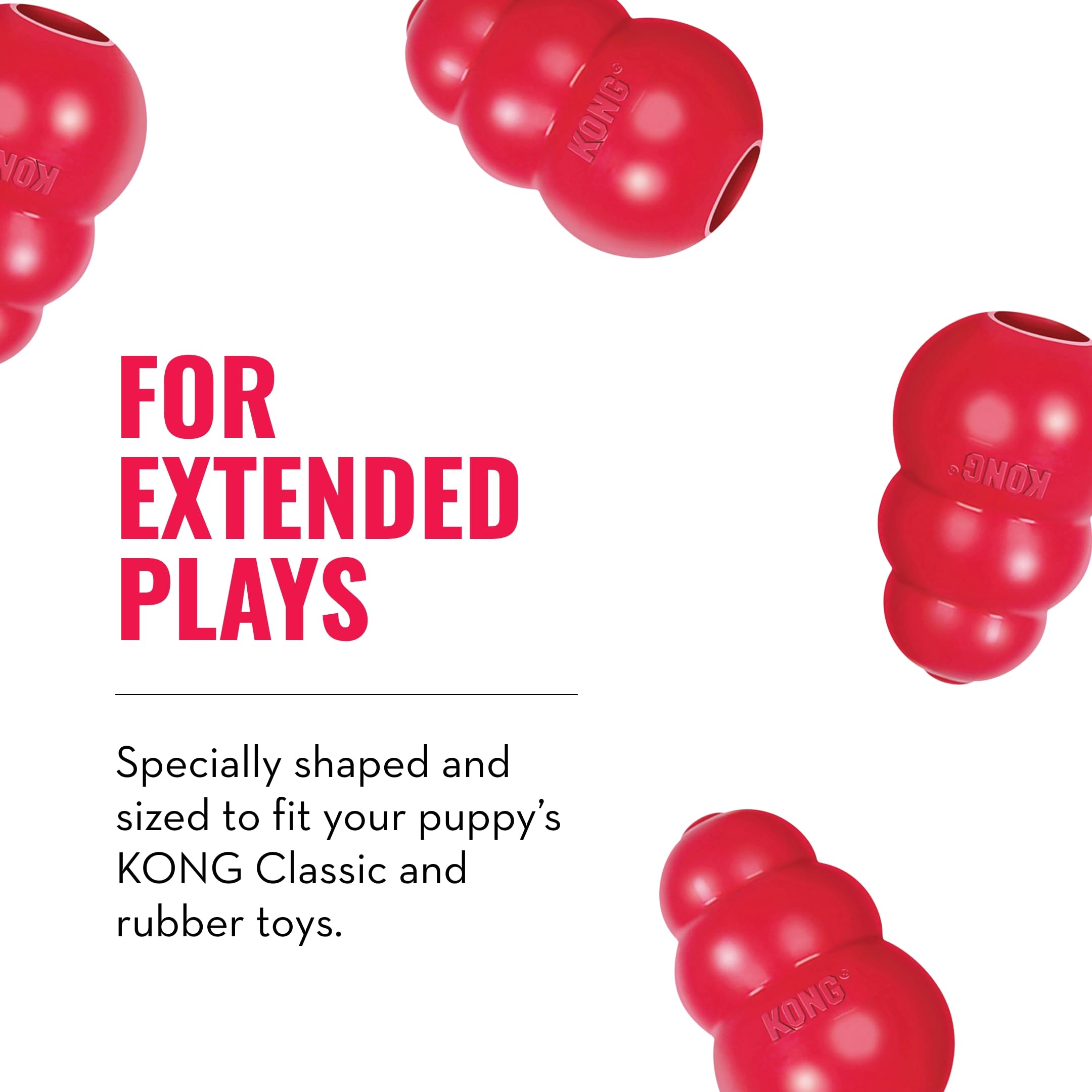 KONG Stuff'N paste nozzle design enables precise, mess-free filling of treat toys.
