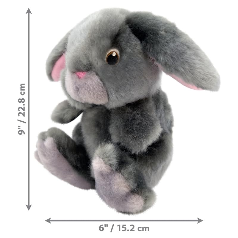 KONG Toughz bunny toy mid-play showing durable plush and interactive chew-friendly texture.