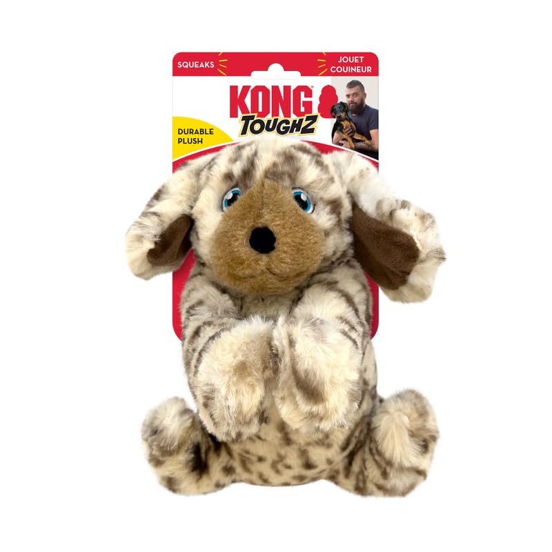 KONG Toughz durable plush toy during dog play for interactive chewing.