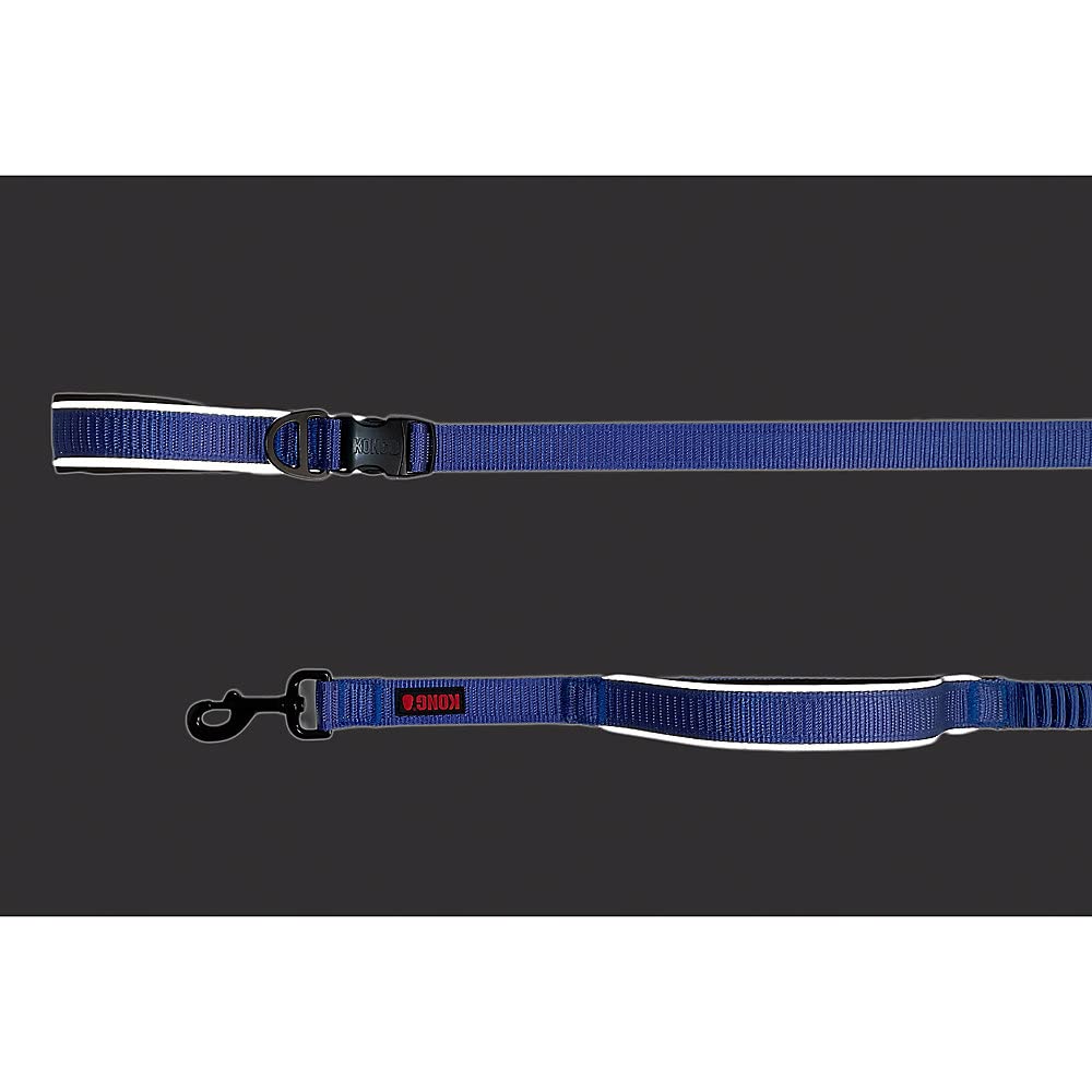 KONG Traditional leash with traffic handle blue for quick control.