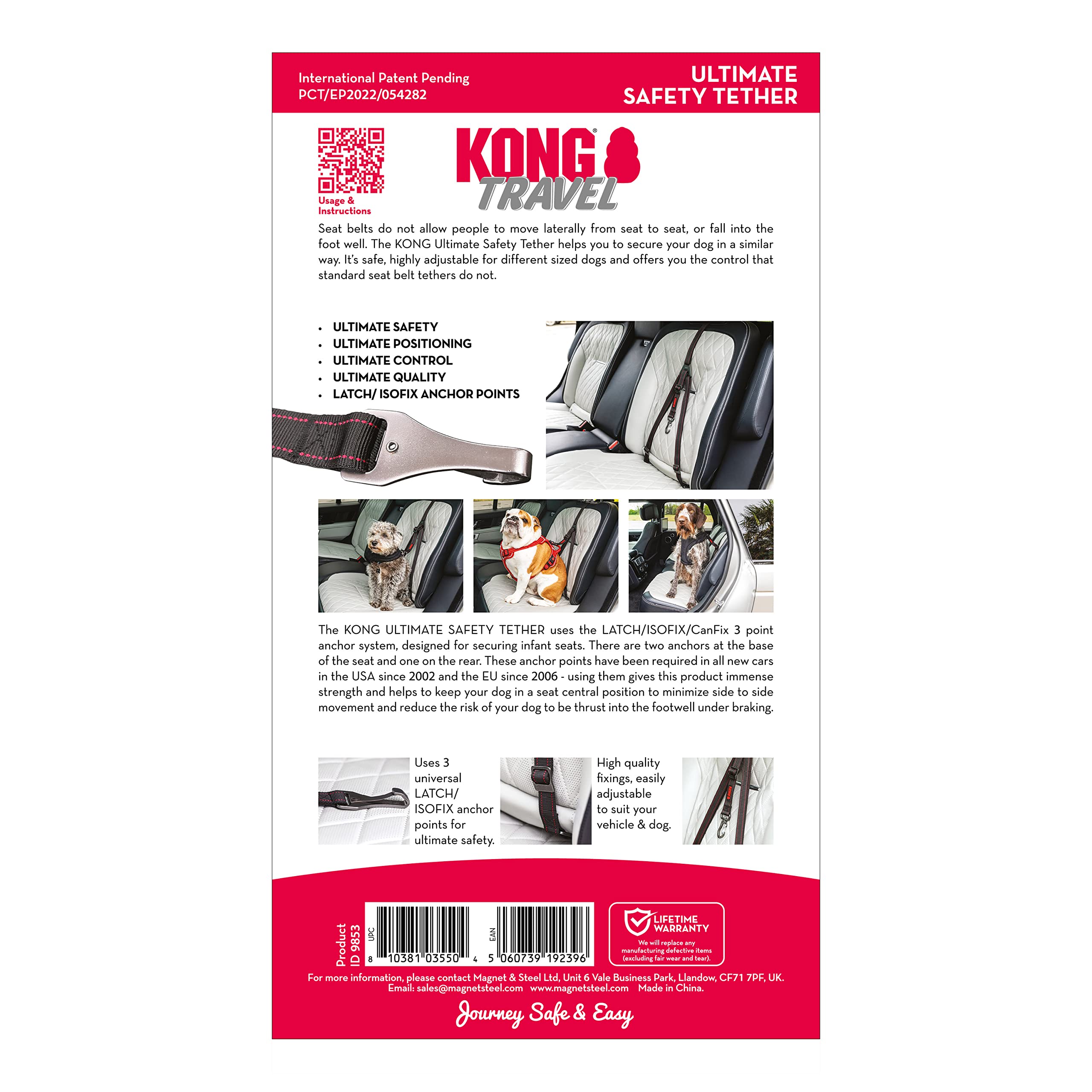 KONG Ultimate Safety Tether multiple-pets use illustrates securing more than one pup