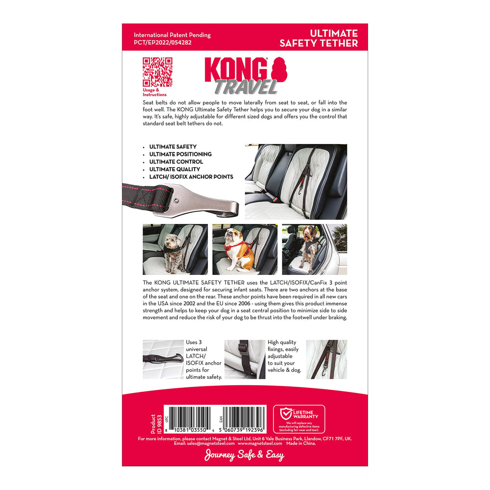 KONG Ultimate Safety Tether multiple-pets use illustrates securing more than one pup