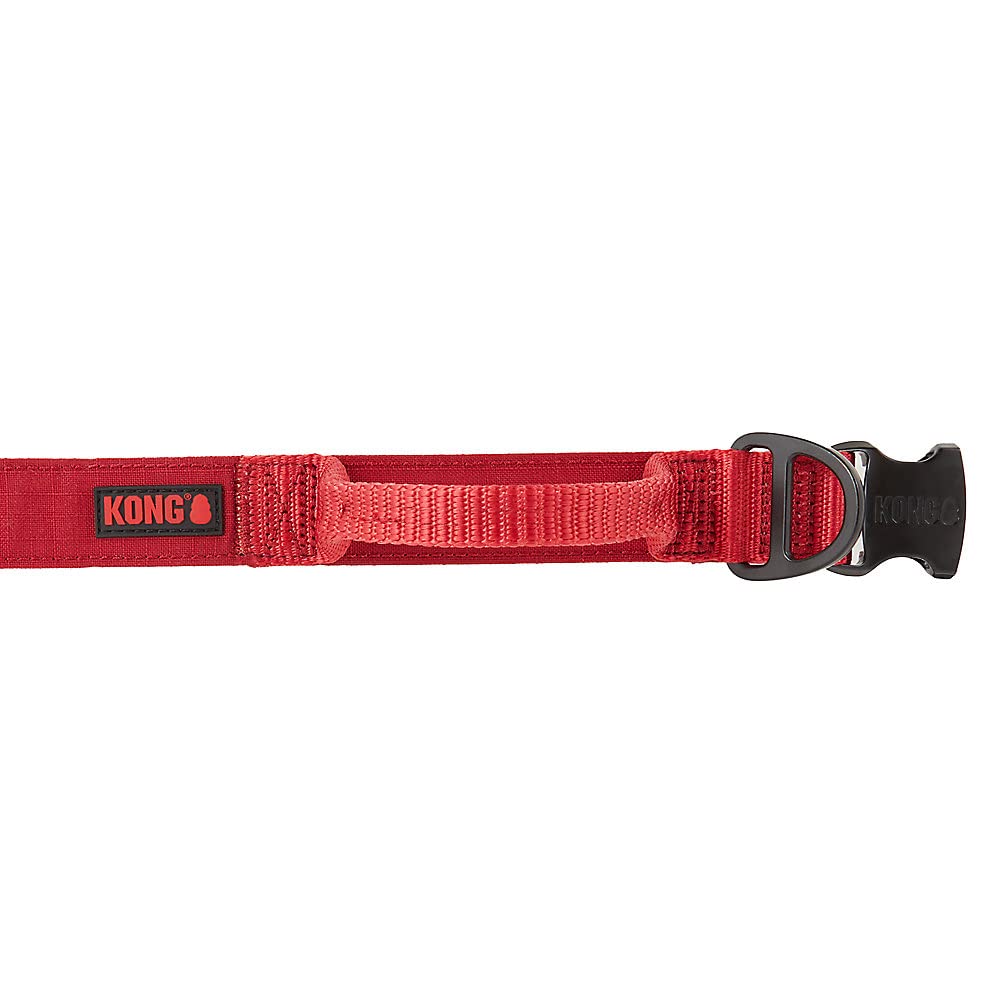 KONG Ultra Durable padded handle collar red color close-up emphasizing high visibility design