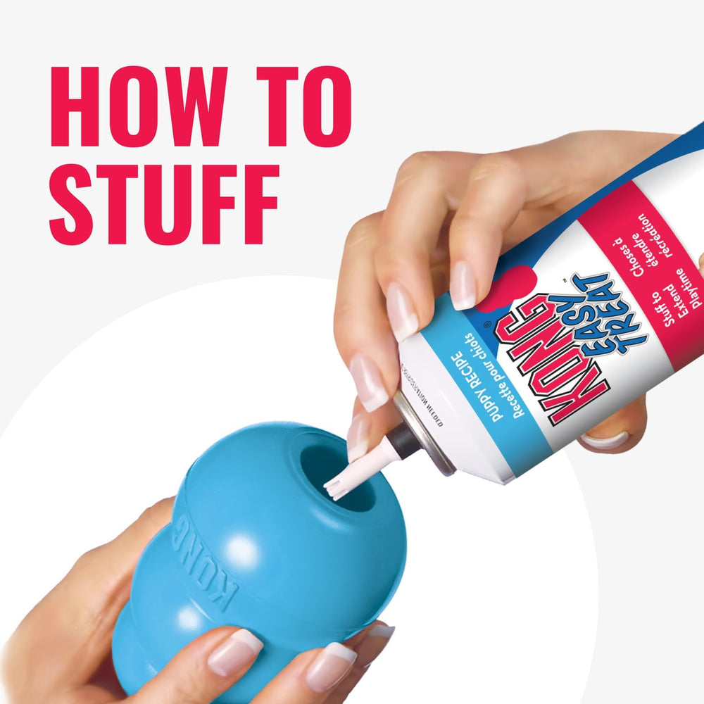 KONG USA-made blue toy; high-quality materials and construction.