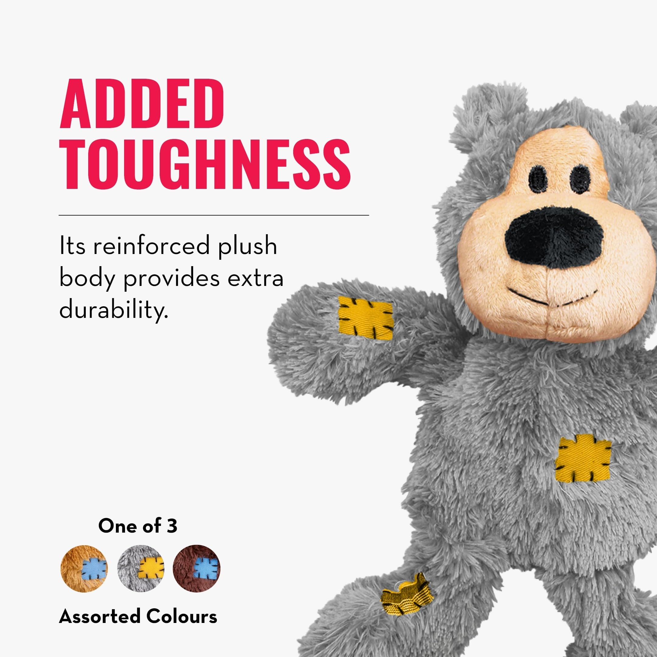 KONG Wild Knots Bear durable plush body supports longer toy sessions.