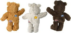 KONG Wild Knots bear pack of 3—reinforced plush body for long-lasting chew and cuddly fetch.
