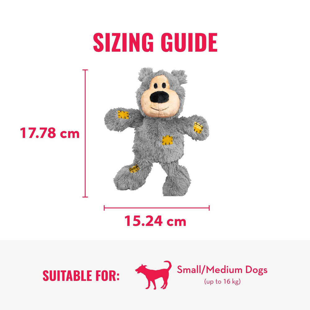 KONG Wild Knots Bear squeaker close-up invites dogs to engage during play.