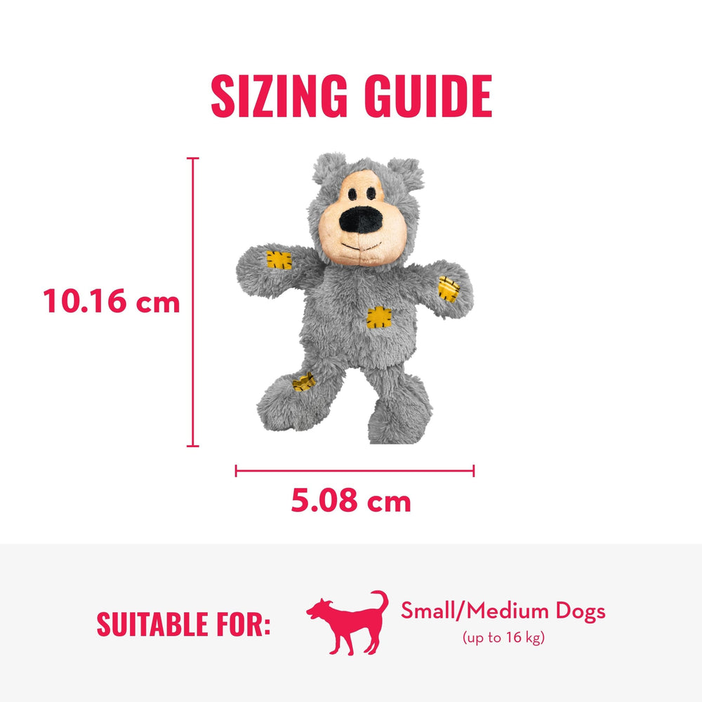 KONG Wild Knots Bear XS shown in assorted colors for personality