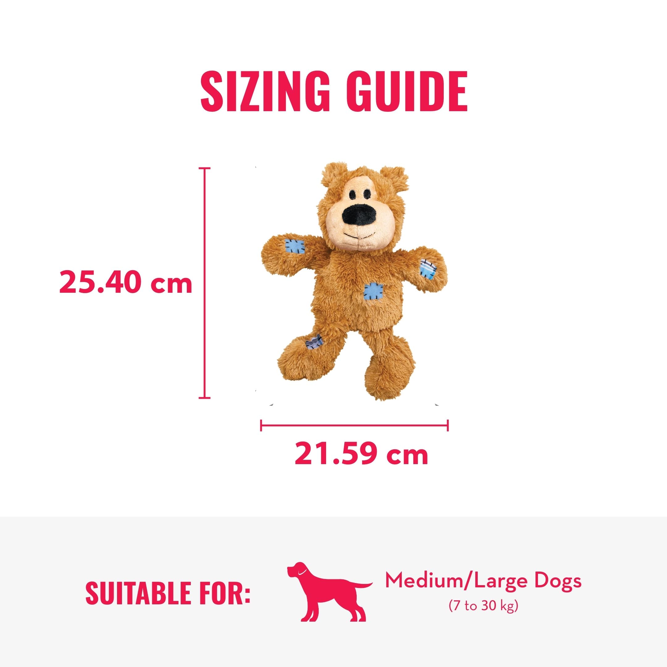 KONG Wild Knots Bears built-in squeaker fuels interactive fun.