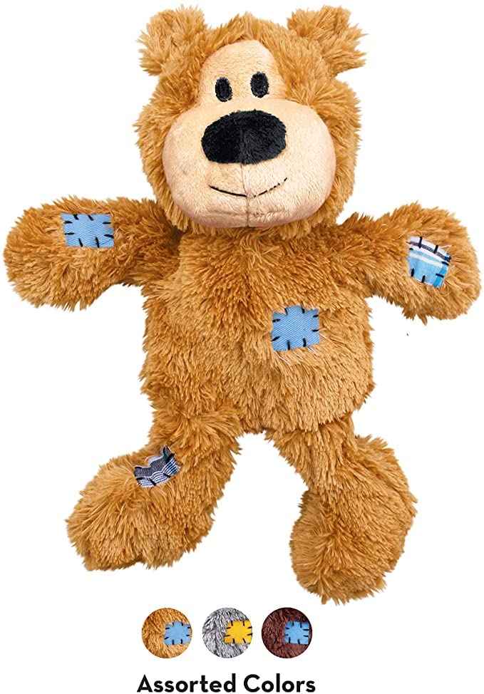 KONG Wild Knots Bears durable plush construction endures active chewing